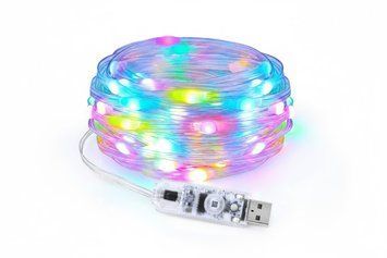 Световая гирлянда LotusLampX, 20 метров, RGB мультиколор, USB / Светодиодный декор для интерьера и праздника 2071b фото