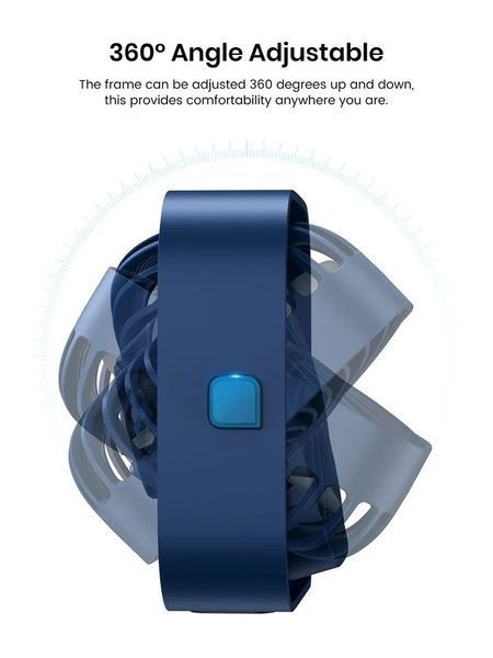 Портативный USB мини вентилятор Topk с регулировкой наклона 360&deg; синий / настольный вентилятор USB 0776 фото