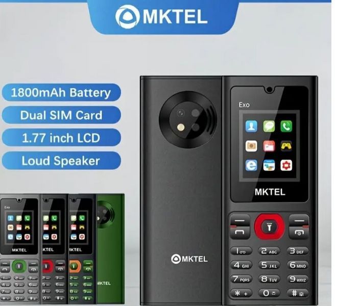 Мобильный телефон MKTEL EXO / Кнопочный, две сим-карты, черный / Надежный мобильный телефон для связи 2143 фото