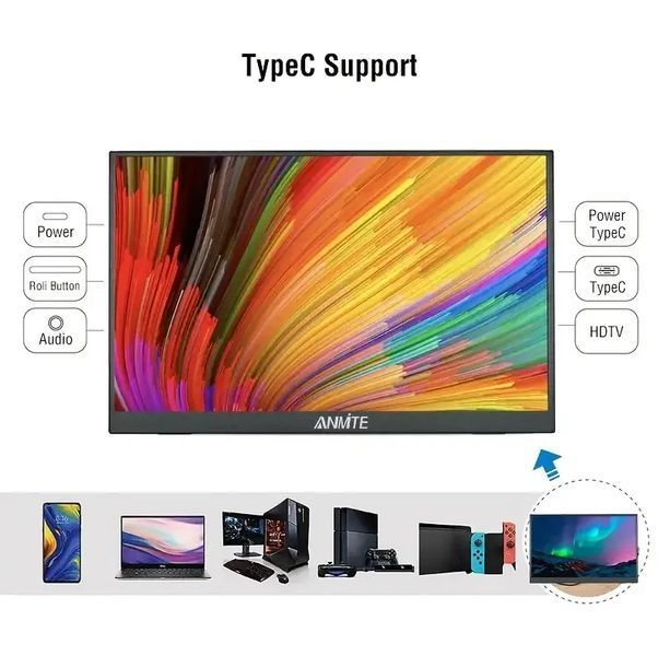 Портативний монітор із сенсорним екраном Anmite A160W03T 1431 фото